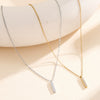 Wholesale Women's Minimalist Geometric Stainless Steel Diamondstudded 18K Gold Plated Cnc Pendant Necklace With Calendering Chain