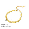 Wholesale Women's Minimalist Geometric Stainless Steel Doublelayer Blade Chain Stackable Bracelet With Polish Design