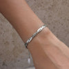 Wholesale Women's Minimalist Geometric Stainless Steel Doublelayer Blade Chain Stackable Bracelet With Polish Design