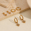 Wholesale Women's Minimalist Geometric Stainless Steel Earrings With Electroplating And Diamond