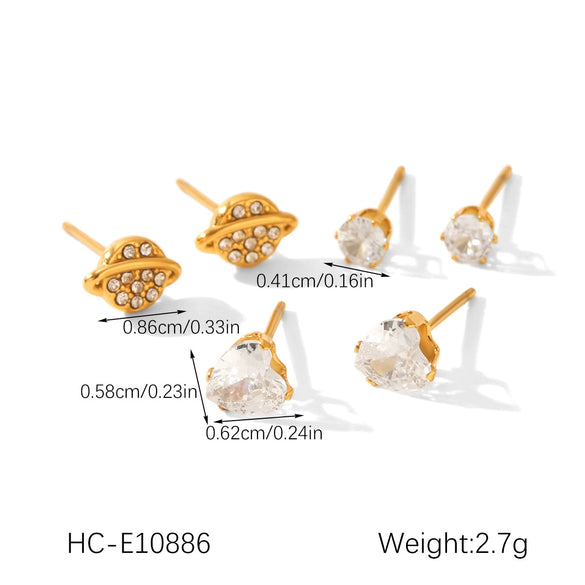 Wholesale Women's Minimalist Geometric Stainless Steel Earrings With Pvd Furnace Vacuum Real Gold Plating
