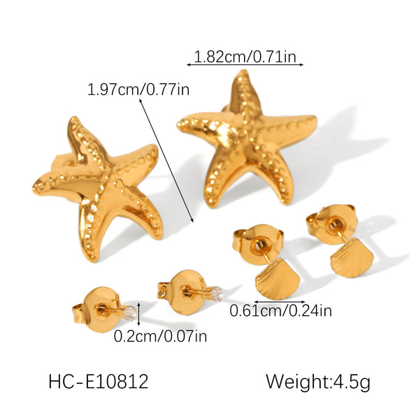 Wholesale Women's Minimalist Geometric Stainless Steel Earrings With Pvd Furnace Vacuum Real Gold Plating