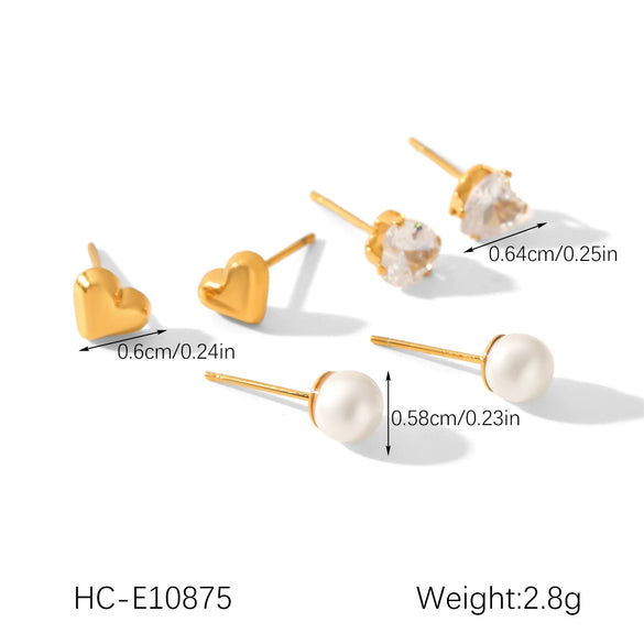 Wholesale Women's Minimalist Geometric Stainless Steel Earrings With Pvd Furnace Vacuum Real Gold Plating
