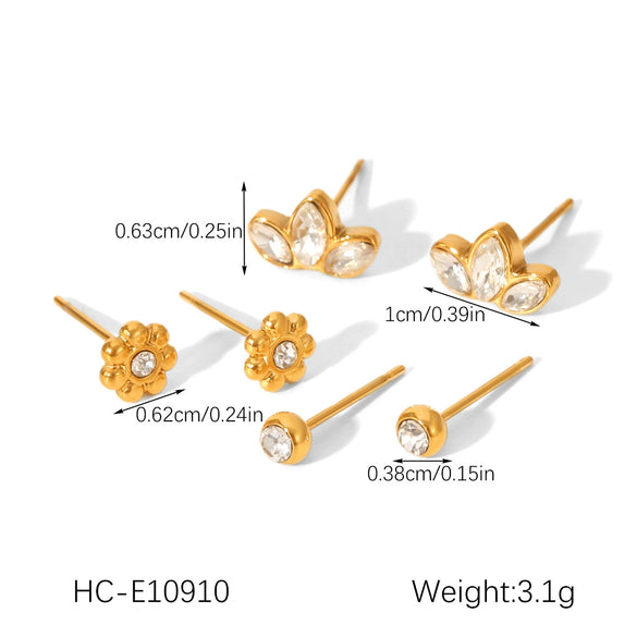 Wholesale Women's Minimalist Geometric Stainless Steel Earrings With Pvd Furnace Vacuum Real Gold Plating