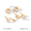 Wholesale Women's Minimalist Geometric Stainless Steel Earrings With Pvd Furnace Vacuum Real Gold Plating