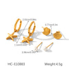 Wholesale Women's Minimalist Geometric Stainless Steel Earrings With Pvd Furnace Vacuum Real Gold Plating