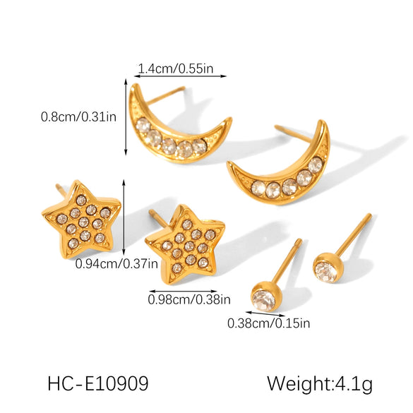 Wholesale Women's Minimalist Geometric Stainless Steel Earrings With Pvd Furnace Vacuum Real Gold Plating