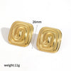 Wholesale Women's Minimalist Geometric Stainless Steel Earrings With Vacuum Real Gold Plating In Pvd Furnace