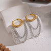 Wholesale Women's Minimalist Geometric Stainless Steel Earrings With Vacuum Real Gold Plating