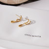 Wholesale Women's Minimalist Geometric Stainless Steel Electroplated Doublelayer Cring And Water Drop Pendant Earrings Jewelry