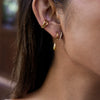 Wholesale Women's Minimalist Geometric Stainless Steel Electroplated Doublelayer Cring And Water Drop Pendant Earrings Jewelry