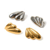 Wholesale Women's Minimalist Geometric Stainless Steel Electroplated Earrings With Inlaid Natural Elements Wings