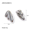 Wholesale Women's Minimalist Geometric Stainless Steel Electroplated Earrings With Inlaid Natural Elements Wings