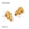 Wholesale Women's Minimalist Geometric Stainless Steel Electroplated Earrings With Inlaid Natural Elements Wings