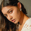 Wholesale Women's Minimalist Geometric Stainless Steel Electroplated Earrings With Inlaid Natural Elements Wings