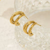 Wholesale Women's Minimalist Geometric Stainless Steel Electroplated Earrings