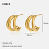 Wholesale Women's Minimalist Geometric Stainless Steel Electroplated Earrings