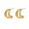 Wholesale Women's Minimalist Geometric Stainless Steel Electroplated Earrings