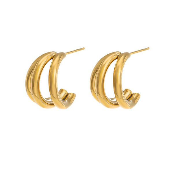Wholesale Women's Minimalist Geometric Stainless Steel Electroplated Earrings
