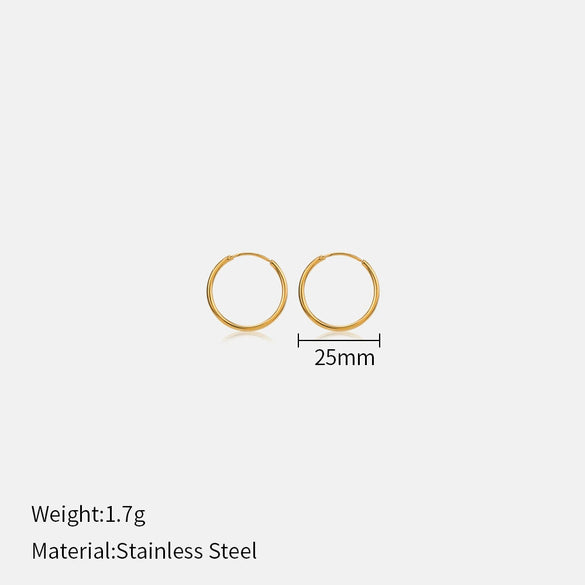 Wholesale Women's Minimalist Geometric Stainless Steel Electroplated Hoop Earrings