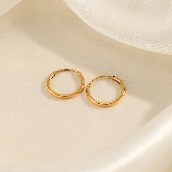 Wholesale Women's Minimalist Geometric Stainless Steel Electroplated Hoop Earrings