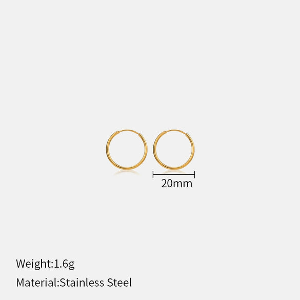 Wholesale Women's Minimalist Geometric Stainless Steel Electroplated Hoop Earrings