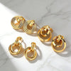 Wholesale Women's Minimalist Geometric Stainless Steel Electroplated Interlocking Earrings Jewelry
