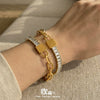 Wholesale Women's Minimalist Geometric Stainless Steel Electroplated Lock Metal Chain Bracelet Jewelry
