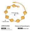 Wholesale Women's Minimalist Geometric Stainless Steel Electroplated Ribbed Shell Chain Bracelet Jewelry