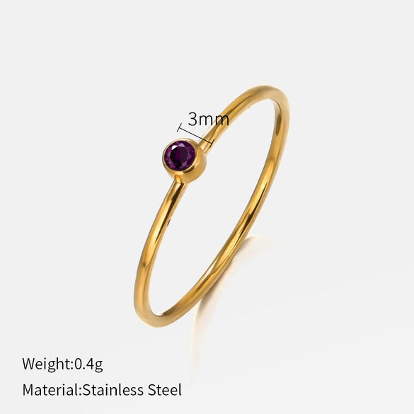 Wholesale Women's Minimalist Geometric Stainless Steel Electroplated Ring