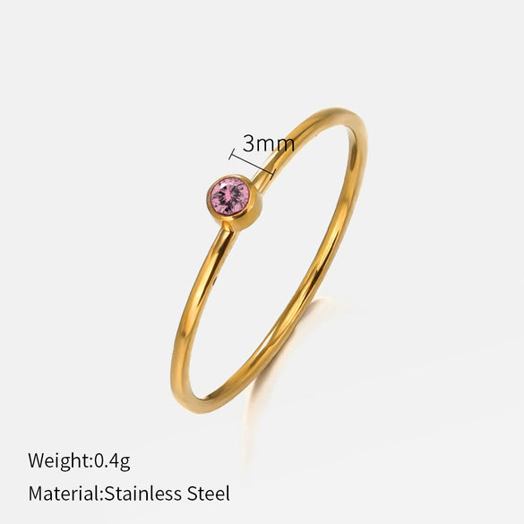 Wholesale Women's Minimalist Geometric Stainless Steel Electroplated Ring