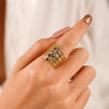 Wholesale Women's Minimalist Geometric Stainless Steel Electroplated Ring