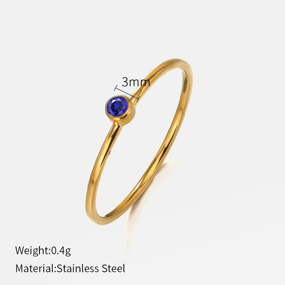 Wholesale Women's Minimalist Geometric Stainless Steel Electroplated Ring