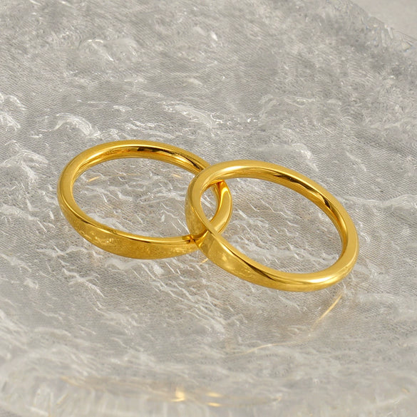 Wholesale Women's Minimalist Geometric Stainless Steel Electroplated Ring