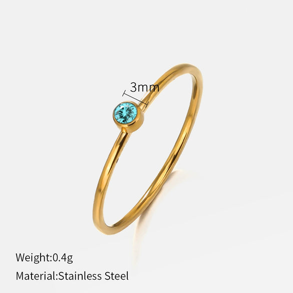 Wholesale Women's Minimalist Geometric Stainless Steel Electroplated Ring