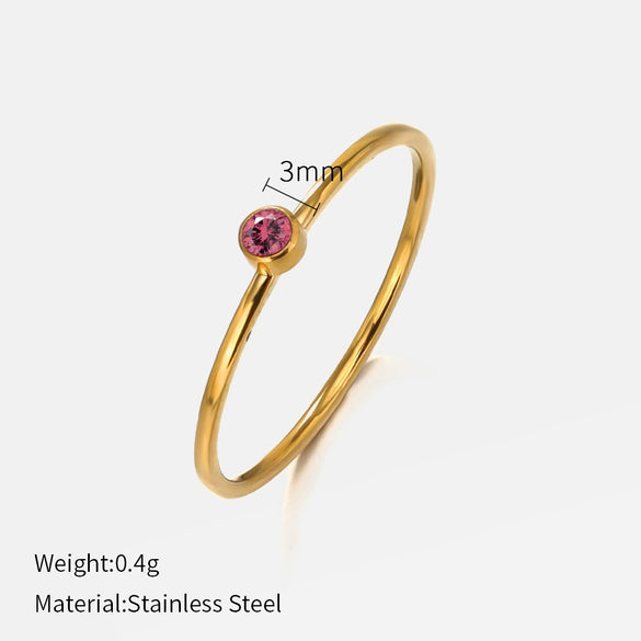 Wholesale Women's Minimalist Geometric Stainless Steel Electroplated Ring