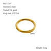 Wholesale Women's Minimalist Geometric Stainless Steel Electroplated Ring