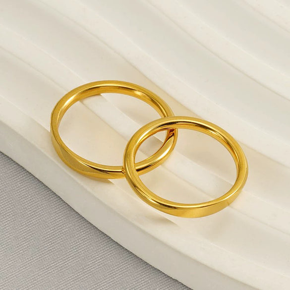 Wholesale Women's Minimalist Geometric Stainless Steel Electroplated Ring