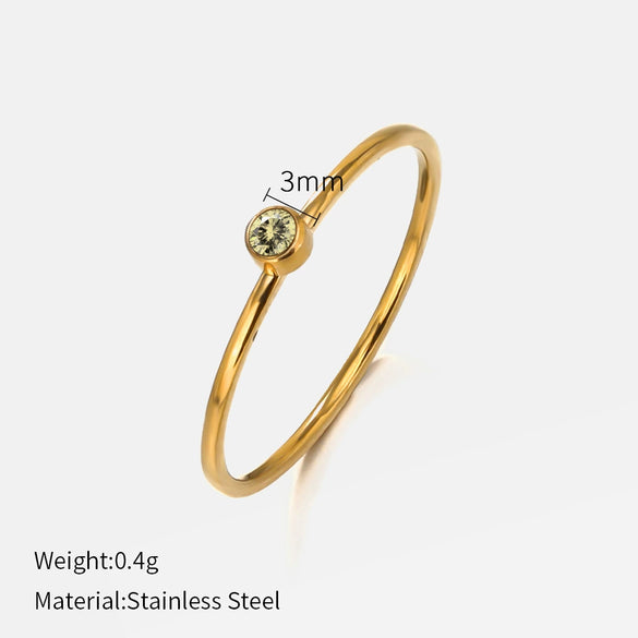 Wholesale Women's Minimalist Geometric Stainless Steel Electroplated Ring