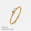 Wholesale Women's Minimalist Geometric Stainless Steel Electroplated Ring