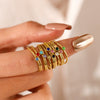 Wholesale Women's Minimalist Geometric Stainless Steel Electroplated Ring