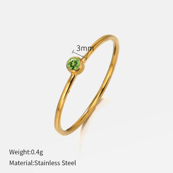 Wholesale Women's Minimalist Geometric Stainless Steel Electroplated Ring