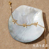 Wholesale Women's Minimalist Geometric Stainless Steel Electroplated Starfish Bracelet With White Zircon