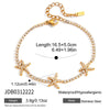 Wholesale Women's Minimalist Geometric Stainless Steel Electroplated Starfish Bracelet With White Zircon