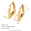 Wholesale Women's Minimalist Geometric Stainless Steel Electroplated Trapezoidal Ear Clips
