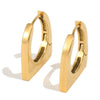 Wholesale Women's Minimalist Geometric Stainless Steel Electroplated Trapezoidal Ear Clips