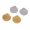 Wholesale Women's Minimalist Geometric Stainless Steel Fanshaped Electroplated Earrings