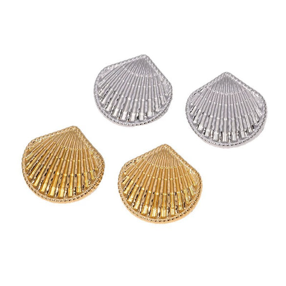Wholesale Women's Minimalist Geometric Stainless Steel Fanshaped Electroplated Earrings