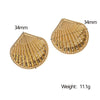 Wholesale Women's Minimalist Geometric Stainless Steel Fanshaped Electroplated Earrings