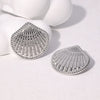 Wholesale Women's Minimalist Geometric Stainless Steel Fanshaped Electroplated Earrings